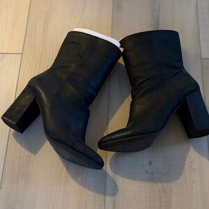 Black Leather Ankle Boots